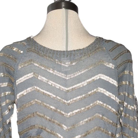B0ST0N PROPER Grey and Silver Beaded Embellishments Sweater h Size L - Picture 5 of 10